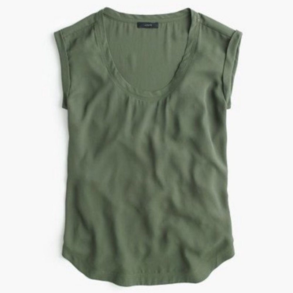 Like New | J.Crew | Polished Scoop Neck | Olive | Sz 8